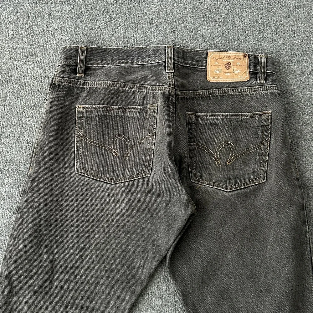 Rocawear Jeans Mens 36x31 Gray Straight Leg Regular Fit Charcoal Denim‎